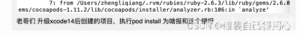 iOS Xcode 14 创建新项目Pod init及Pod install 报错